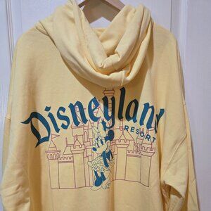 Disney Parks Disneyland Resort Minnie Castle Yellow Zip Hoodie Women's 1X BNWT